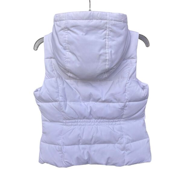 Hollister California White Puff Vest Women Size Medium Sherpa Lined Feather Down - Picture 4 of 8